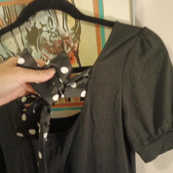 LOFT knit top with attached tie/bow - Picture 4 of 8